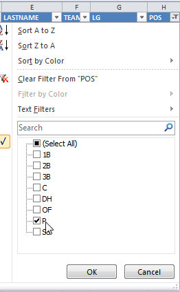 Excel_Filter_Pitchers_Only