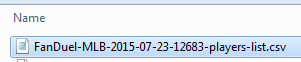 FanDuel CSV File Name