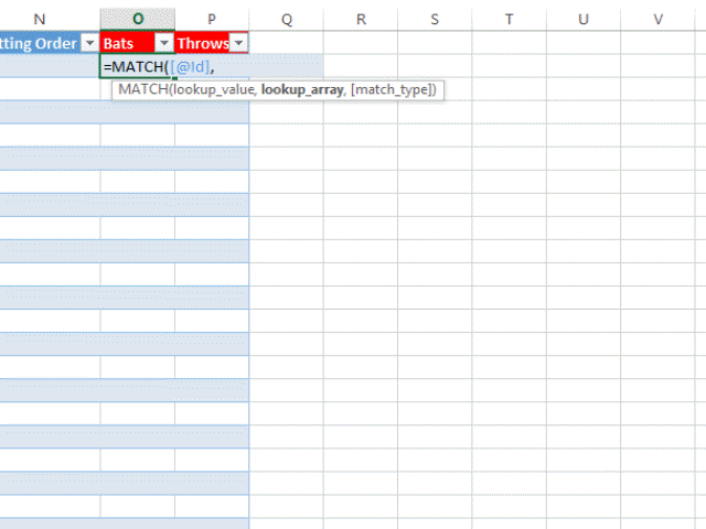 Excel MATCH formula animated gif.