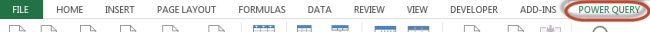 Power Query is an add-in that will appear on the Excel ribbon.